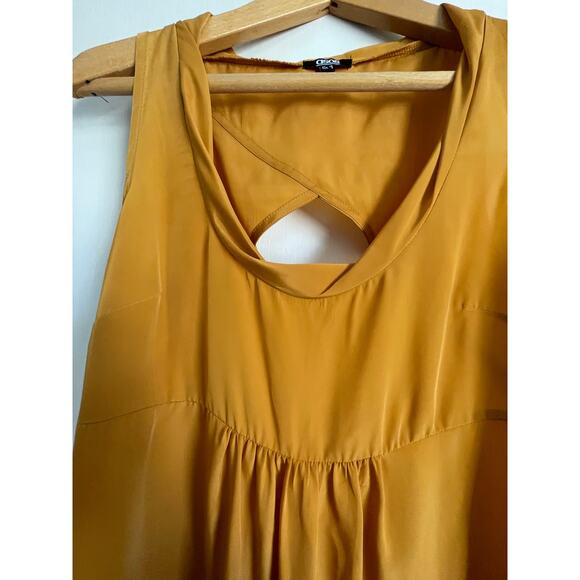 asos yellow sleeveless mini dress casual solid pleated lightweight  size 6 - Picture 3 of 6